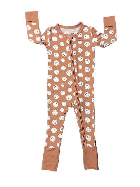 Orange Smiley Bamboo Pajamas