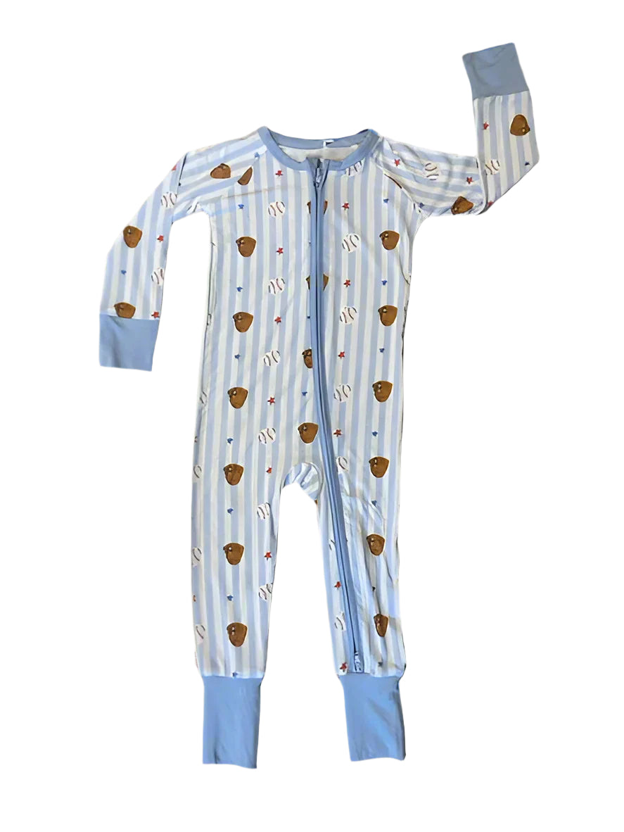 Baseball Bamboo Pajamas - Kiki + Lulu