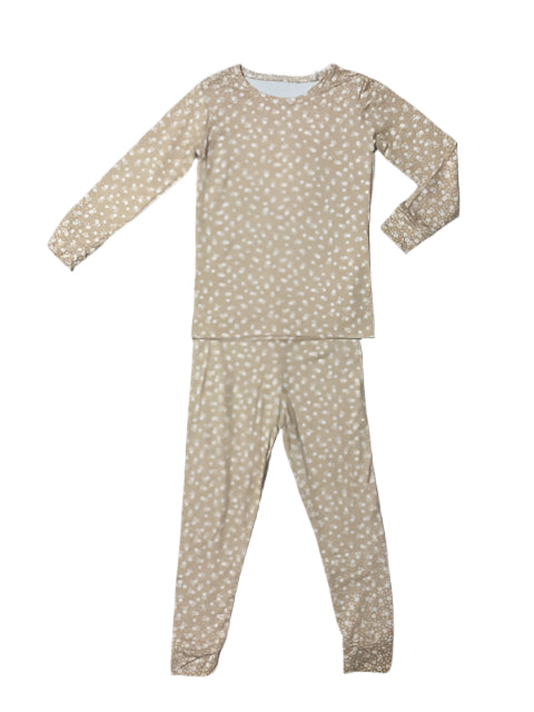 2 Piece Beige Floral Bamboo Pajamas