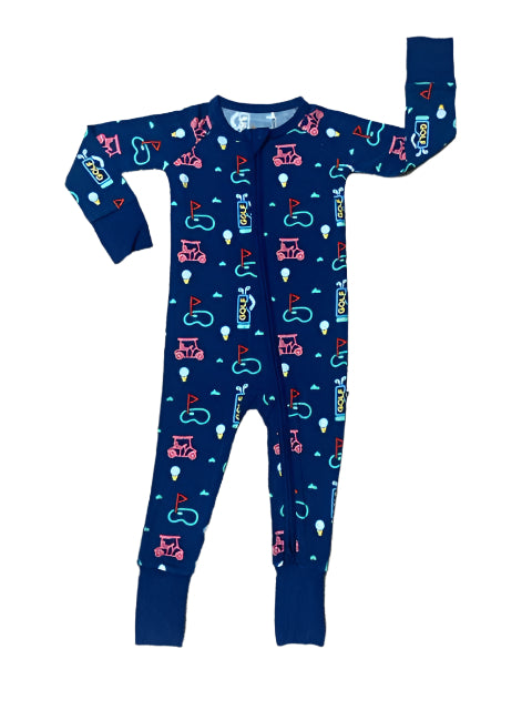 Neon Golf Bamboo Pajamas - Kiki + Lulu