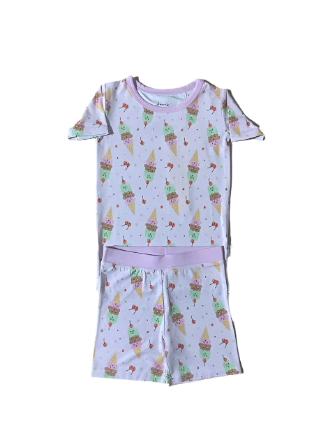 2-Piece Ice Cream Shorts Bamboo Pajamas